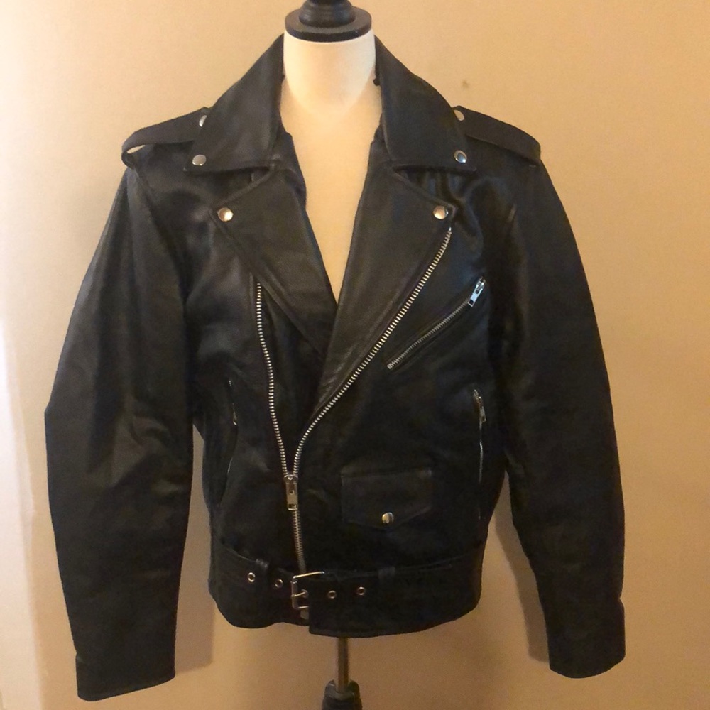 Small Viking Cycle Leather Motorcycle Jacket